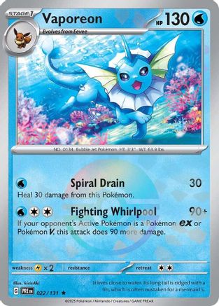Vaporeon (Poke Ball Pattern) - 022/131 - Rare - Holofoil