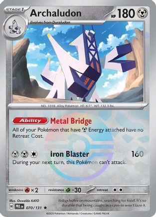 Archaludon (Poke Ball Pattern) - 070/131 - Rare - Holofoil