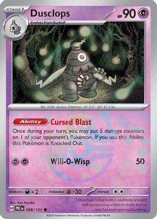 Dusclops (Master Ball Pattern) - 036/131 - Common - Holofoil