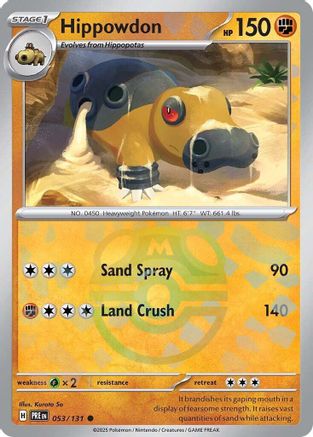Hippowdon (Master Ball Pattern) - 053/131 - Common - Holofoil