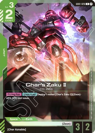 Char's Zaku Ⅱ - GD01-026B - Edition Beta - R