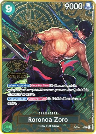 Roronoa Zoro (One Piece Japanese Version 2nd Anniversary Set) - OP06-118 - Secret Rare