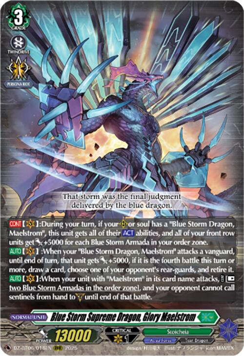 Blue Storm Supreme Dragon, Glory Maelstrom (DZ-BT06/018EN) [DZ-BT06: Generation Dragenesis]