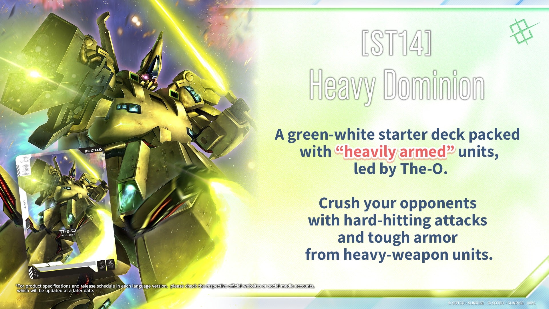 Gundam Card Game - Starter Deck - ST-14 Starter Deck - Heavy Dominion Starter Deck (Pre-Order