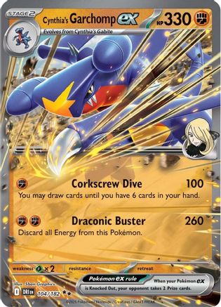 Cynthia's Garchomp ex - 104/182 - Double Rare