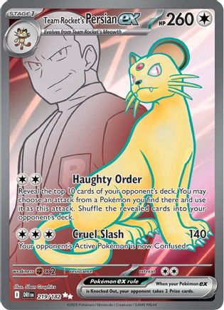 Team Rocket's Persian ex - 219/182 - Ultra Rare