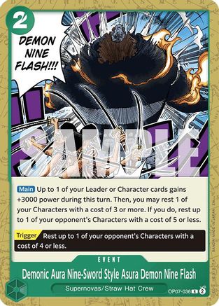 Demonic Aura Nine-Sword Style Asura Demon Nine Flash (Reprint) - OP07-036 - Rare