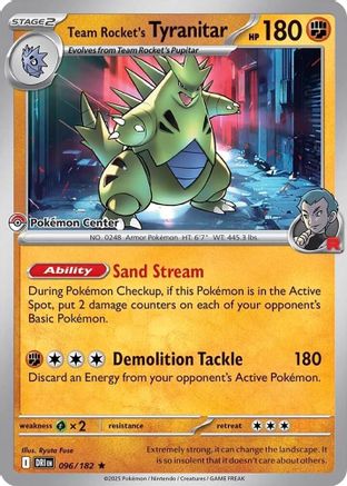 Team Rocket's Tyranitar (Pokemon Center Exclusive) - 096 - Rare