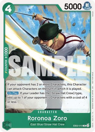Roronoa Zoro (Tournament Pack 2025 Vol. 3) - EB02-019 - Rare