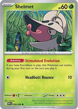 Shelmet - 008/086 - Common - Reverse Holofoil