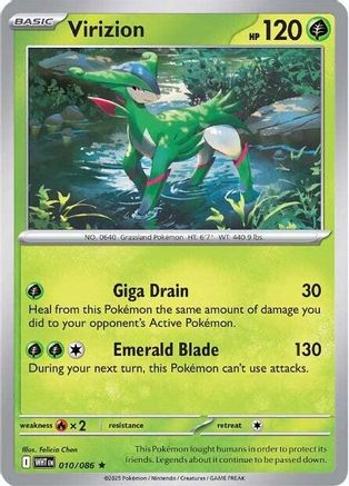 Virizion - 010/086 - Rare - Reverse Holofoil