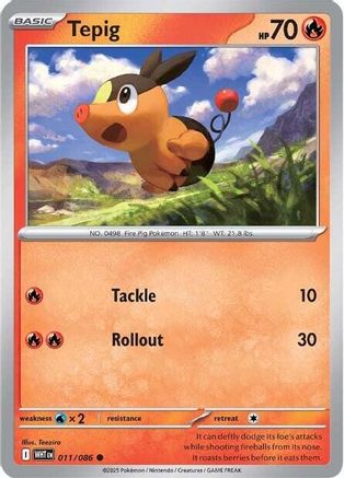 Tepig - 011/086 - Common - Reverse Holofoil