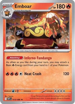 Emboar - 013/086 - Rare - Holofoil
