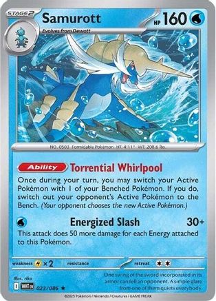 Samurott - 023/086 - Rare - Holofoil
