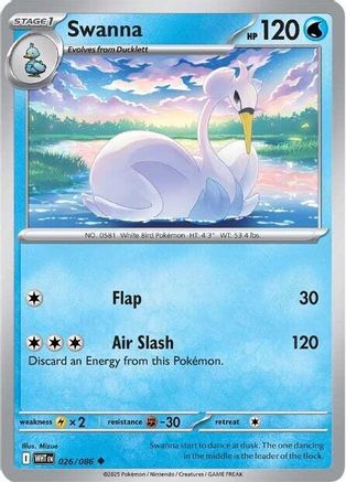 Swanna - 026/086 - Uncommon - Reverse Holofoil