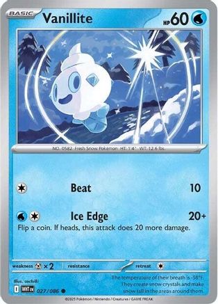 Vanillite - 027/086 - Common - Reverse Holofoil