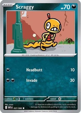 Scraggy - 057/086 - Common - Reverse Holofoil