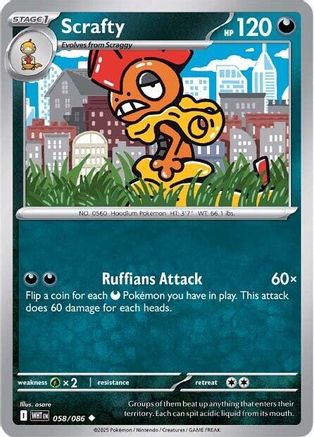 Scrafty - 058/086 - Uncommon - Reverse Holofoil