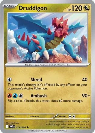 Druddigon - 071/086 - Uncommon - Reverse Holofoil