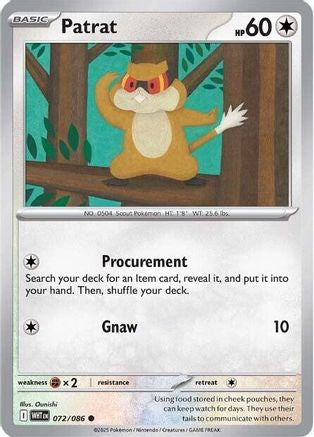 Patrat - 072/086 - Common - Reverse Holofoil