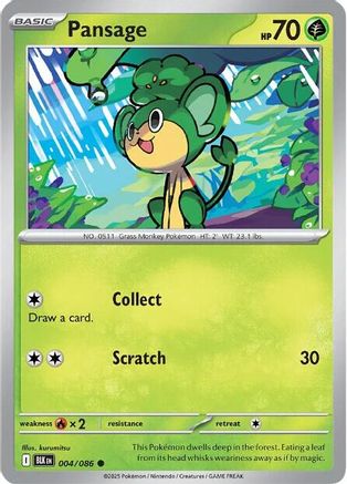 Pansage - 004/086 - Common - Reverse Holofoil