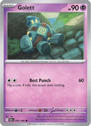 Golett - 042/086 - Common - Reverse Holofoil
