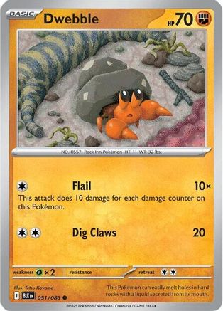Dwebble - 051/086 - Common - Reverse Holofoil