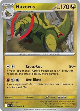 Haxorus - 070/086 - Rare - Reverse Holofoil