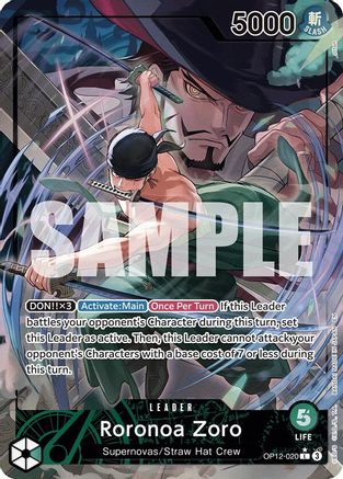 Roronoa Zoro (020) (Alternate Art) - OP12-020 - Leader