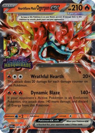 Hearthflame Mask Ogerpon ex (Twilight Masquerade Stamp) - 040 - Double Rare