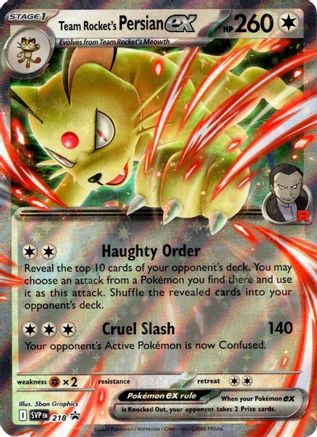 Team Rocket's Persian ex - 218/182 - Promo - Holofoil