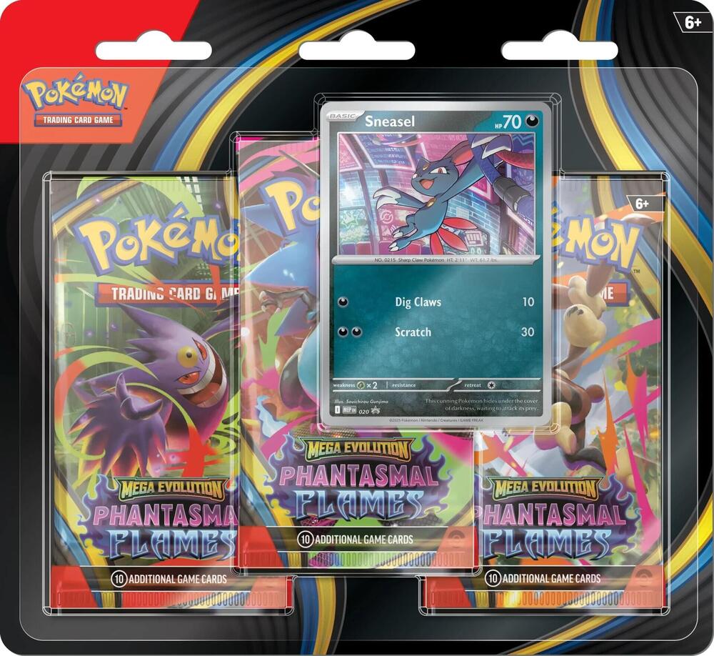Pokemon - Mega Evolution - Phantasmal Flames - 3 Pack Blister Sneasel