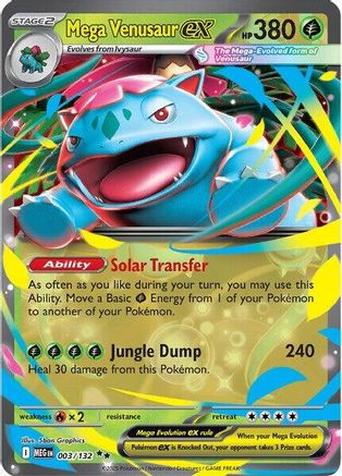 Mega Venusaur ex - 003/132 - Double Rare - Holofoil