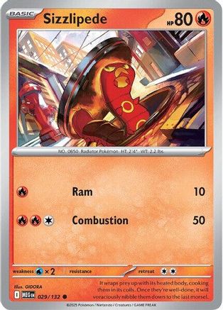 Sizzlipede - 029/132 - Common - Reverse Holofoil