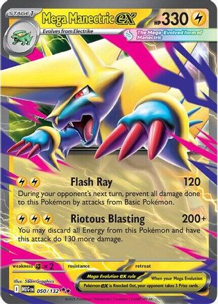 Mega Manectric ex - 050/132 - Double Rare - Holofoil