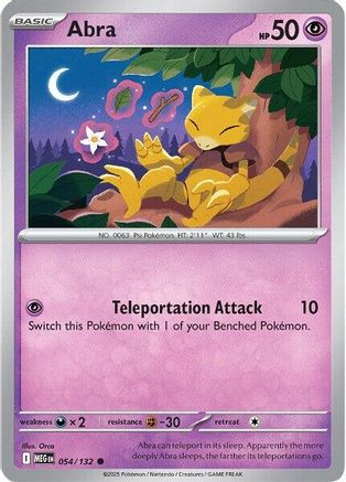 Abra - 054/132 - Common - Reverse Holofoil