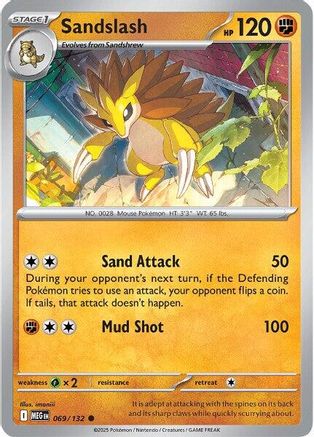 Sandslash - 069/132 - Common - Reverse Holofoil