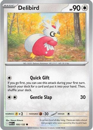 Delibird - 105/132 - Common - Reverse Holofoil
