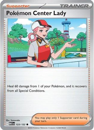 Pokemon Center Lady - 123/132 - Common - Reverse Holofoil
