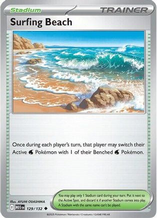 Surfing Beach - 129/132 - Uncommon - Reverse Holofoil