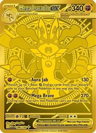 Mega Lucario ex - 188/132 - Mega Hyper Rare - Holofoil