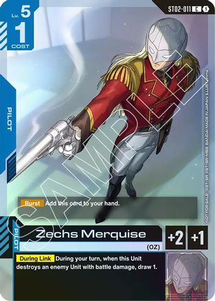 Zechs Merquise (Championship Participation Pack 01) - ST02-011 - Gundam Promotional Cards