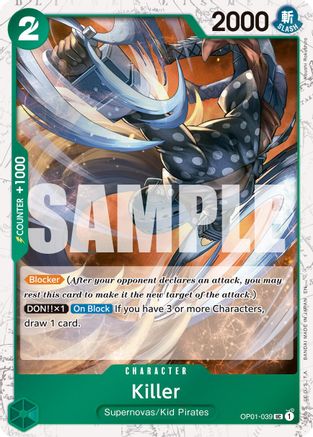 Killer (Pirate Foil) - OP01-039 - Uncommon