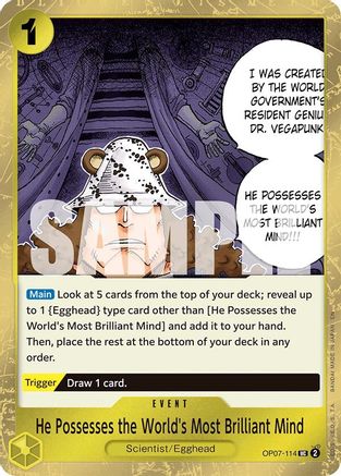 He Possesses the World's Most Brilliant Mind (Pirate Foil) - OP07-114 - Uncommon
