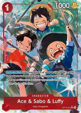 Ace & Sabo & Luffy (Alternate Art) - OP13-007 - Super Rare