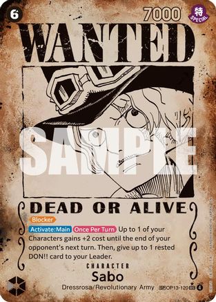 Sabo (120) (Wanted Poster) - OP13-120 - Secret Rare