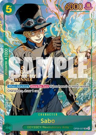 Sabo - OP09-027 (3rd Anniversary Winner) - OP09-027 - Uncommon