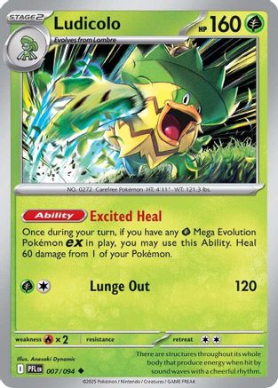Ludicolo - 007/094 - Uncommon - Reverse Holofoil