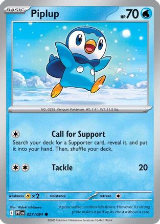 Piplup - 027/094 - Common - Reverse Holofoil