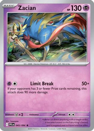 Zacian - 045/094 - Rare - Reverse Holofoil